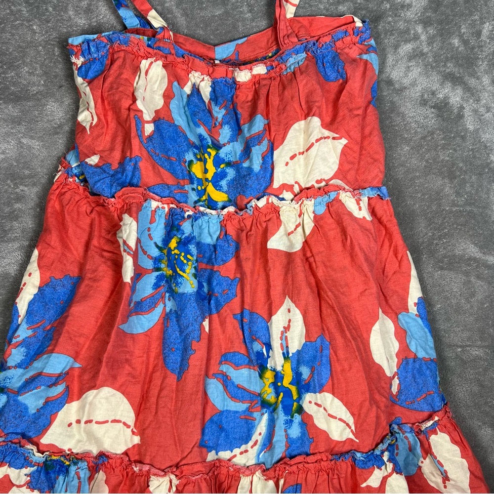 Free People Dress Womens Small Moonshine Floral Beachy Tropical Vacation Linen - Picture 5 of 10